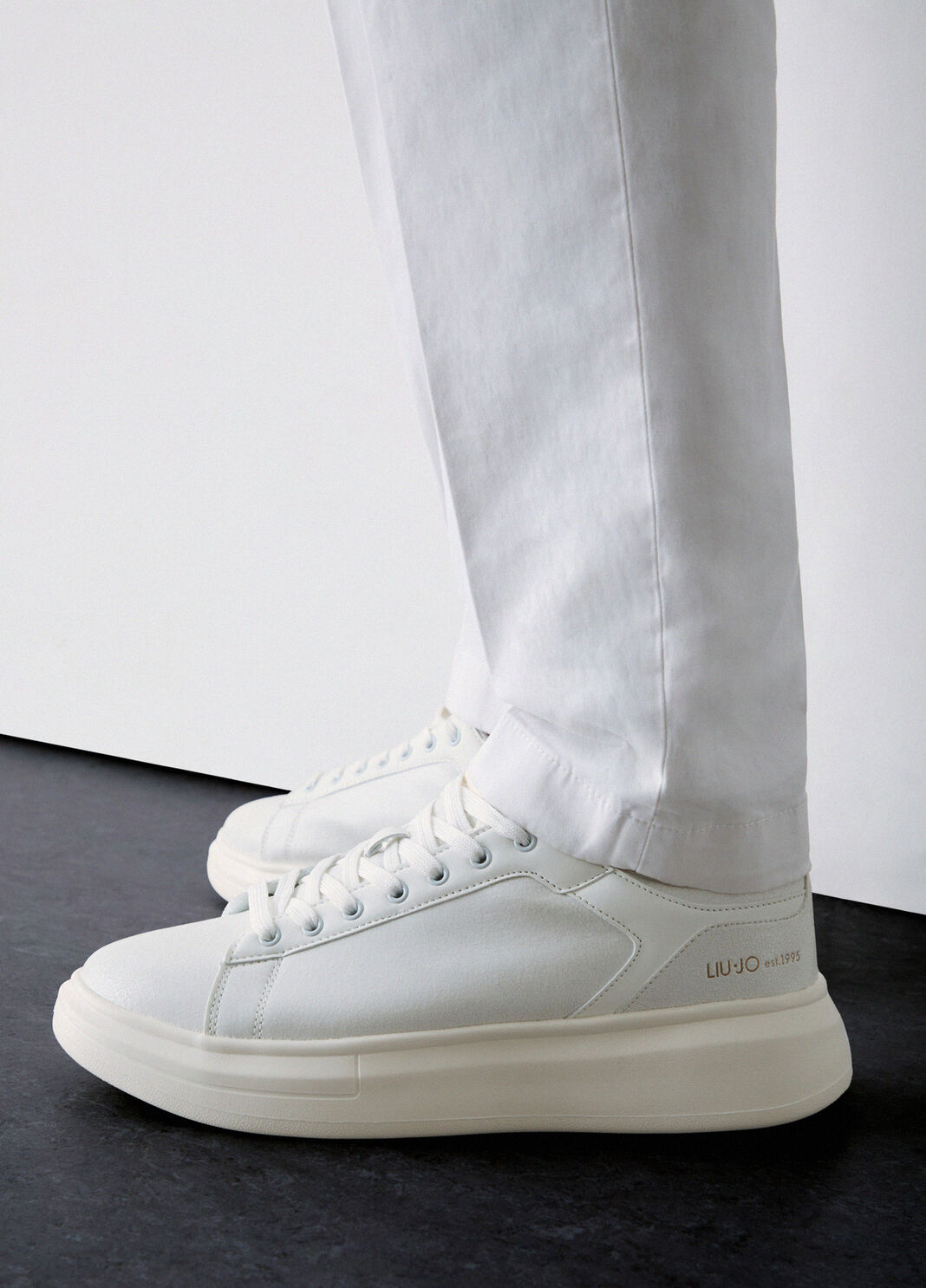 Sneakers platform in crackle bianco Liu Jo - large image number 0