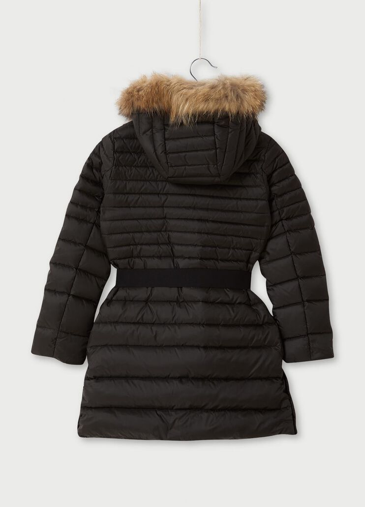 Longline down jacket with hood Black Liu Jo - large image number 1