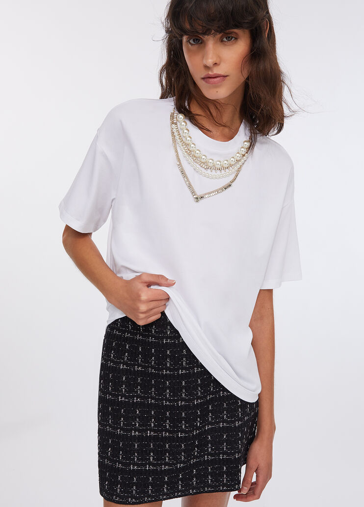 T-shirt with pearls and rhinestones white Liu Jo - large image number 3 T-shirt with pearls and rhinestones white Liu Jo - large image number 3