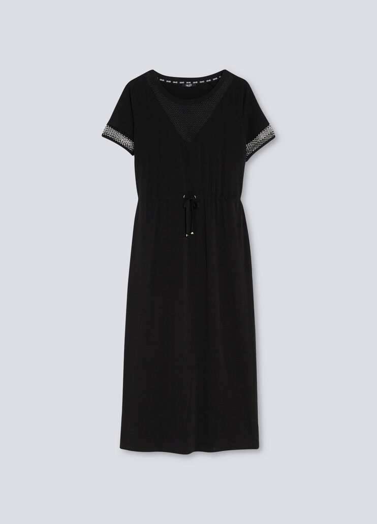 Long dress with mesh inserts black Liu Jo - large image number 4 Long dress with mesh inserts black Liu Jo - large image number 4