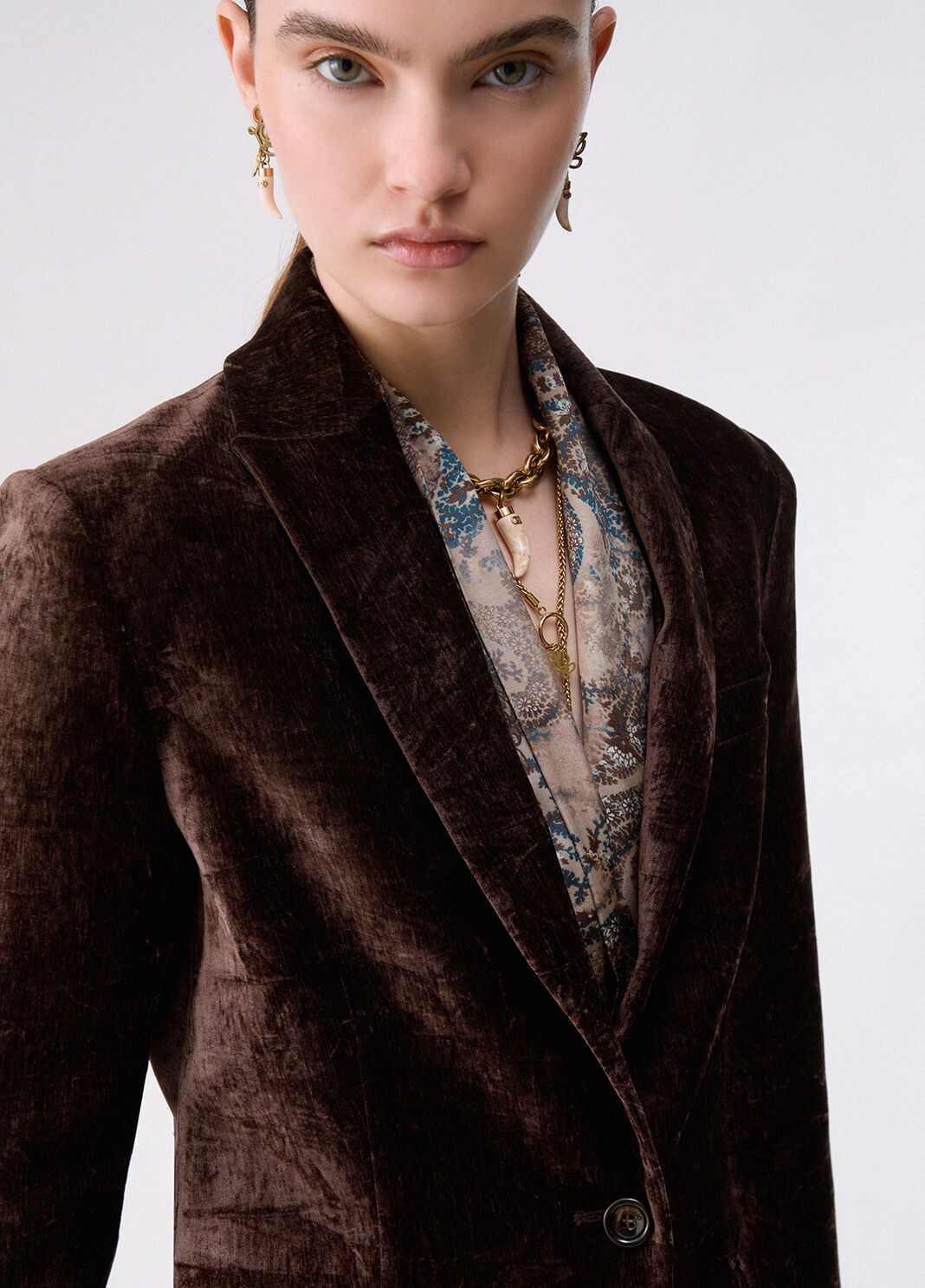 Velvet blazer dark brown Liu Jo - large image number 4