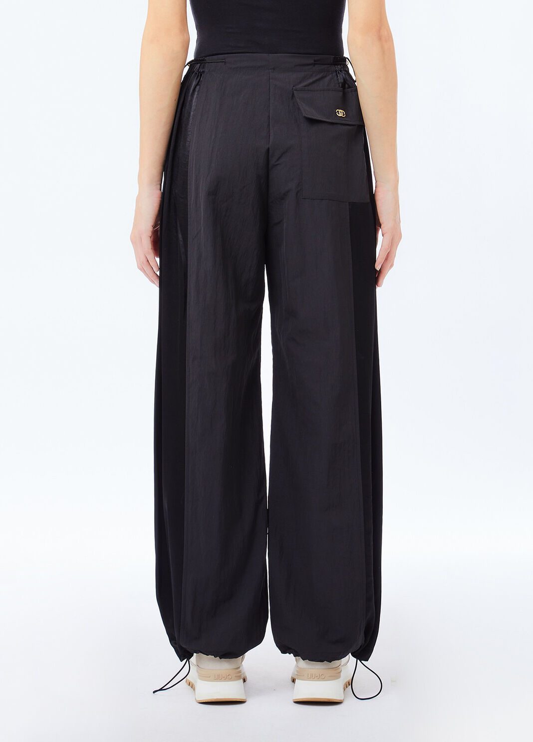 Pantaloni jogging in nylon e raso nero Liu Jo - large image number 1