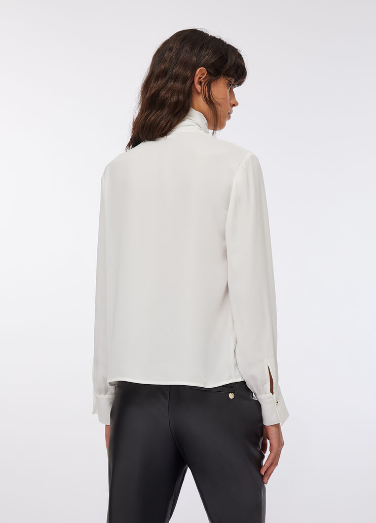 Blouse avec écharpe blanc laine Liu Jo - large image number 1