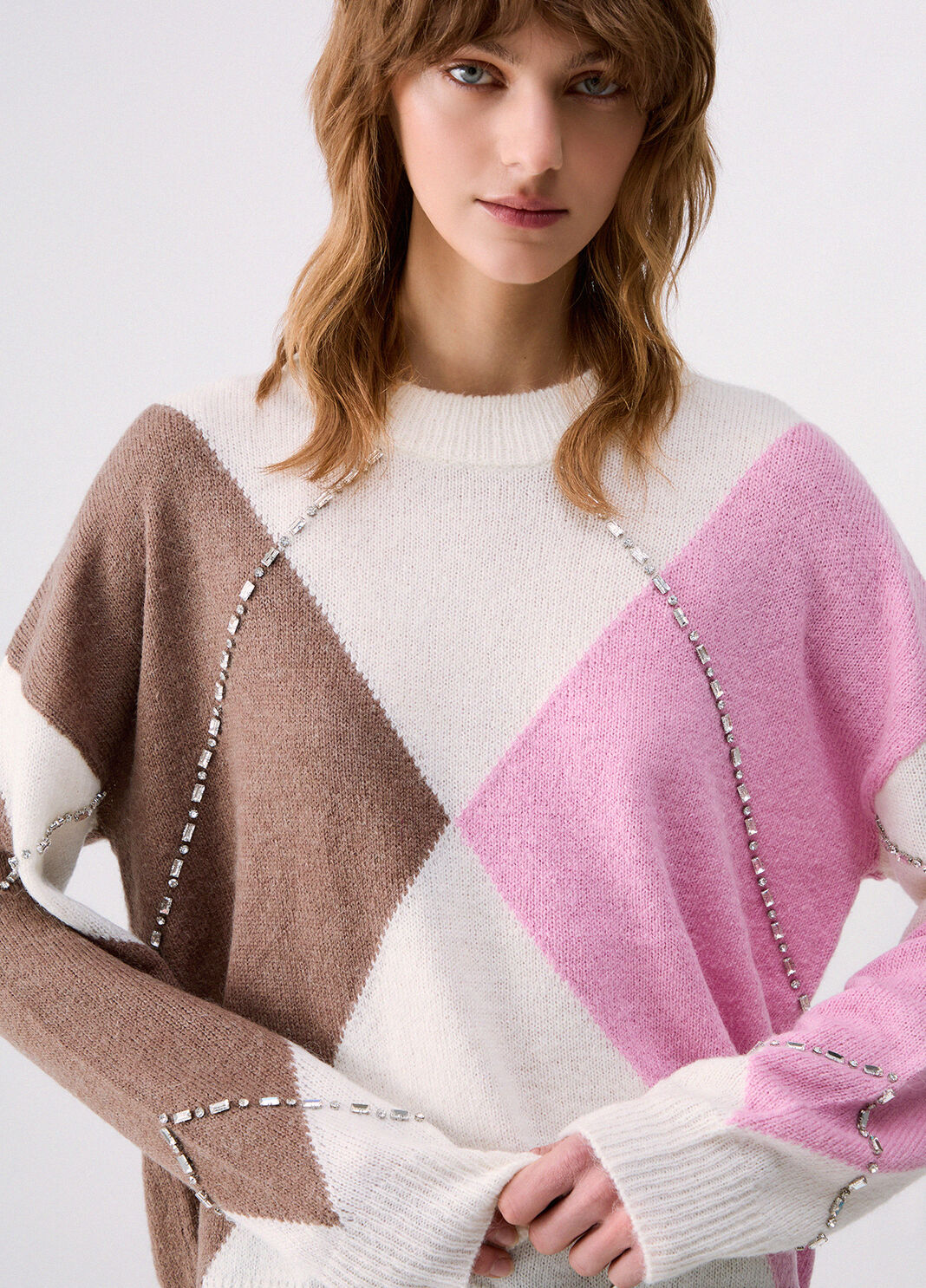 Knit Argyle with jewel embroidery  Liu Jo - large image number 2