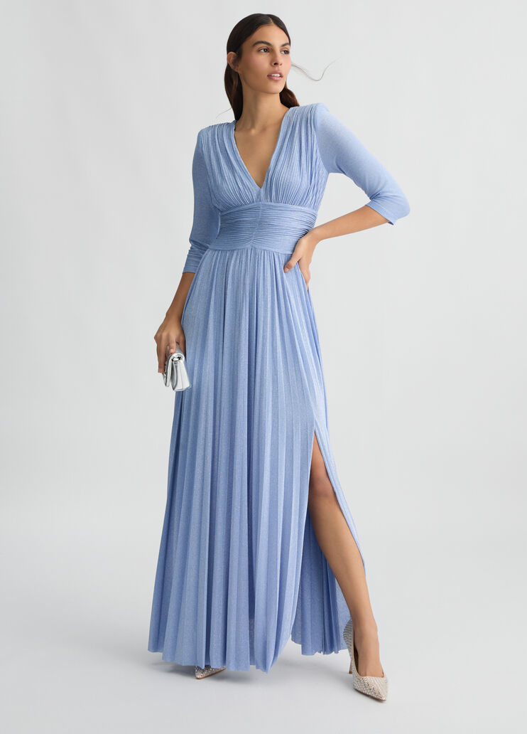 Long light blue pleated dress light blue Liu Jo - medium Long light blue pleated dress light blue Liu Jo - medium