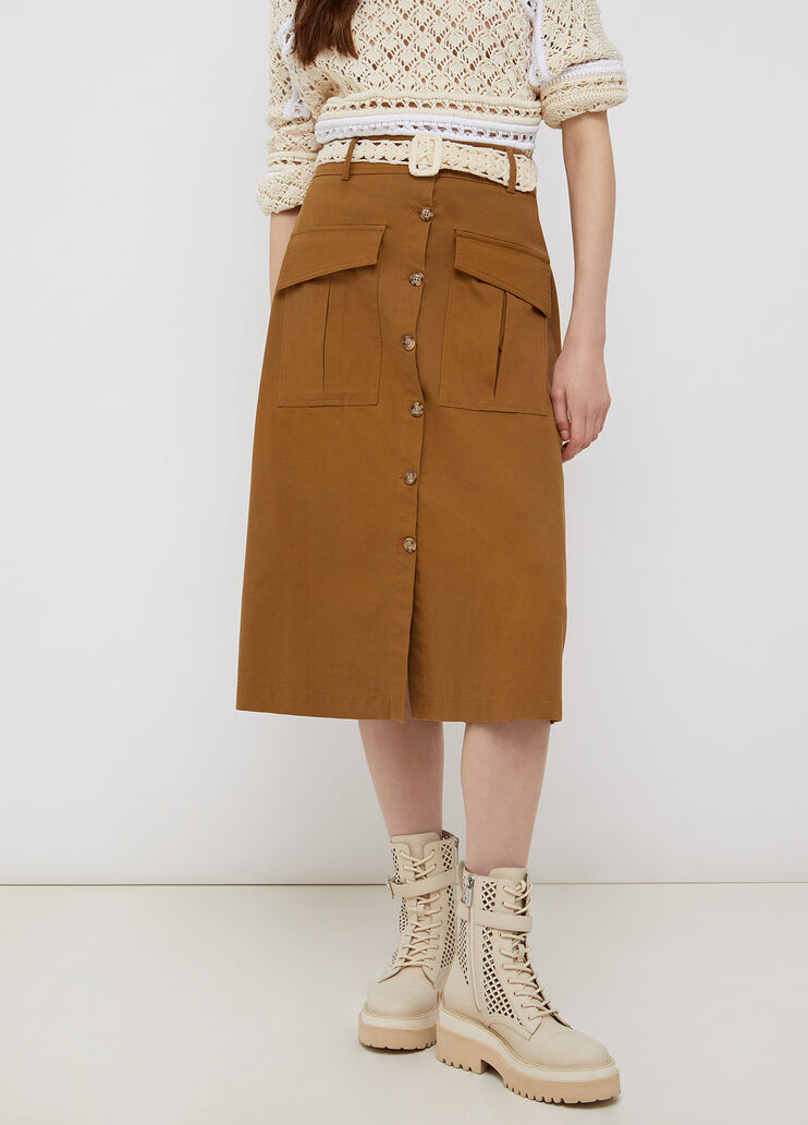 Midi skirt with pockets bronze Liu Jo - large image number 0 Midi skirt with pockets bronze Liu Jo - large image number 0