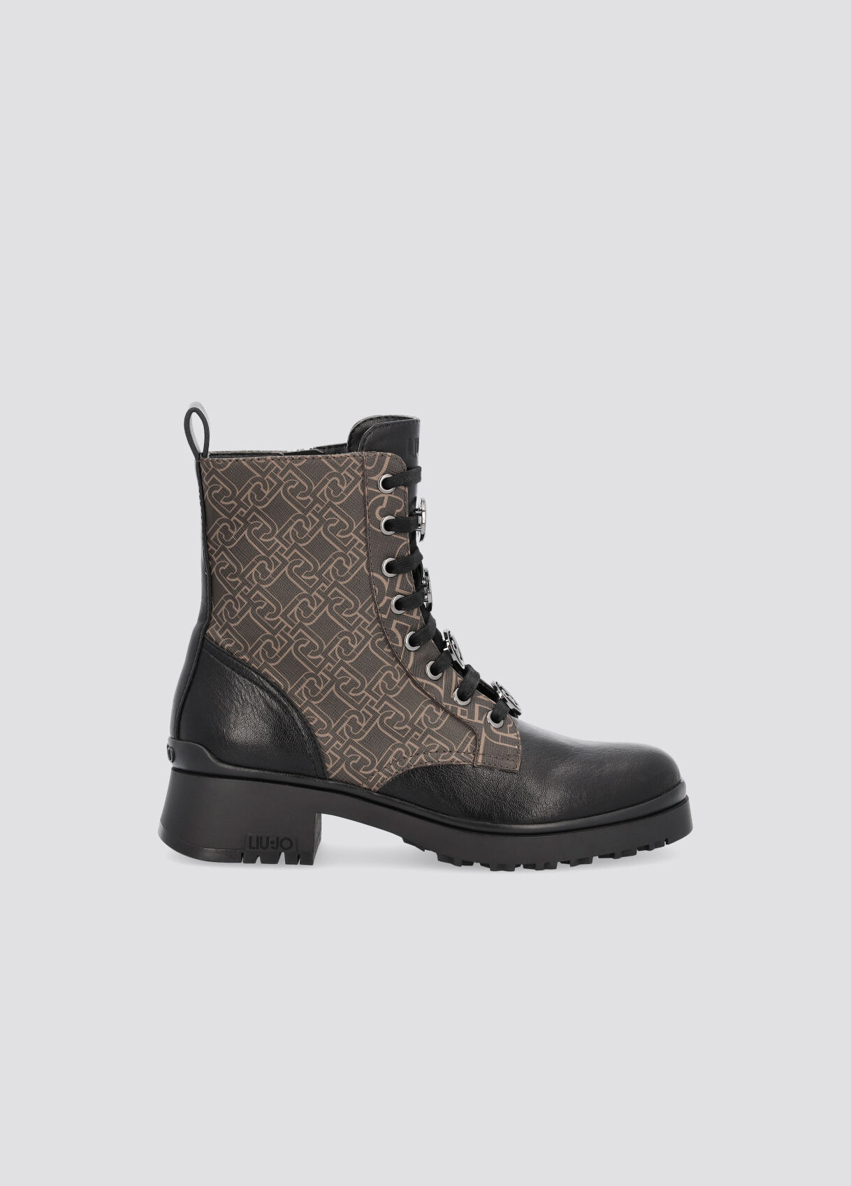 printed combat boots