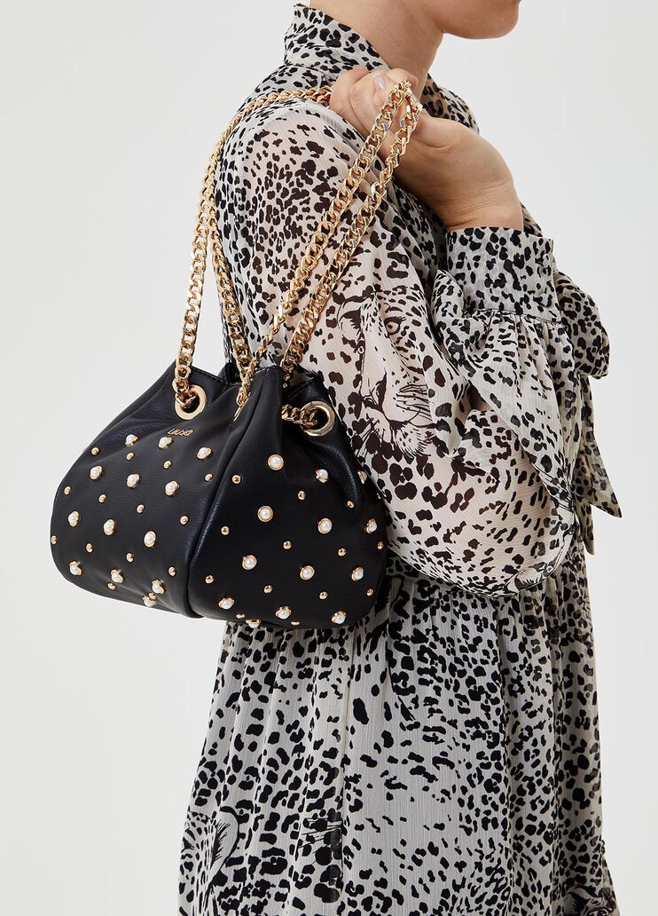 Bucket bag with beads Black Liu Jo - large image number 4
