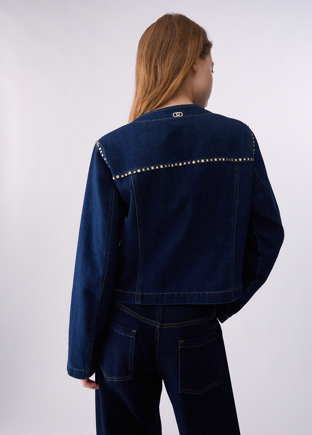Slim fit denim jacket with rhinestones Normal wash Liu Jo - large image number 1