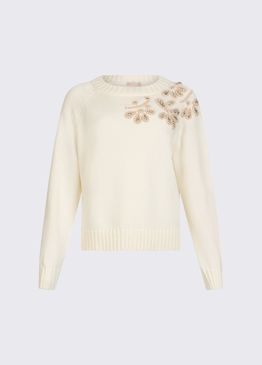 Jumper with jewel embroidery white wool Liu Jo - large image number 6