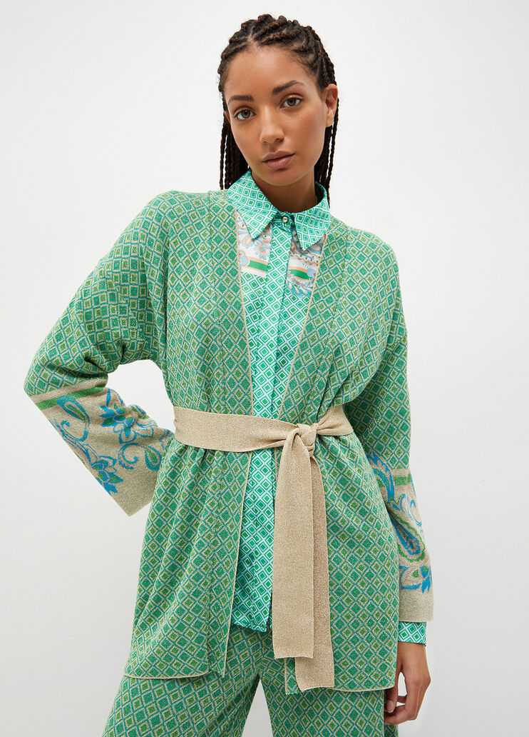 Giacca kimono jacquard verde acqua Liu Jo - medium