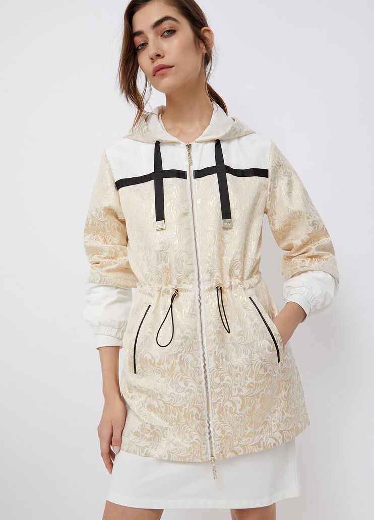Brocade jacket with hood White/Light gold Liu Jo - large image number 0 Brocade jacket with hood White/Light gold Liu Jo - large image number 0