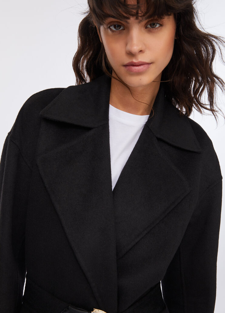 Manteau en laine avec ceinture noir Liu Jo - large image number 2 Manteau en laine avec ceinture noir Liu Jo - large image number 2