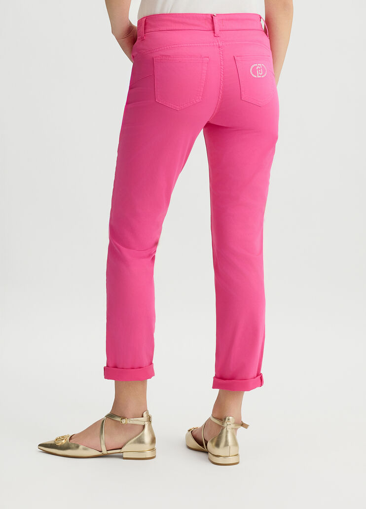 Skinny cotton trousers pink Liu Jo - large image number 1 Skinny cotton trousers pink Liu Jo - large image number 1