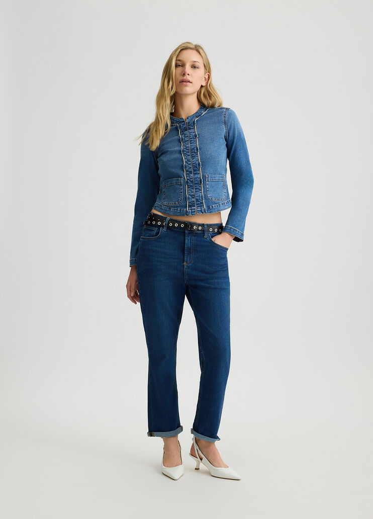 Cropped straight-leg jeans with belt dark denim Liu Jo - medium Cropped straight-leg jeans with belt dark denim Liu Jo - medium