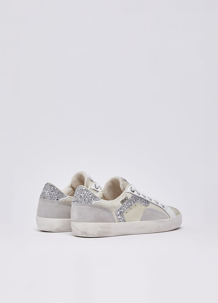 Sneakers aus Leder crackle Wei&szlig;/Grau Liu Jo - medium