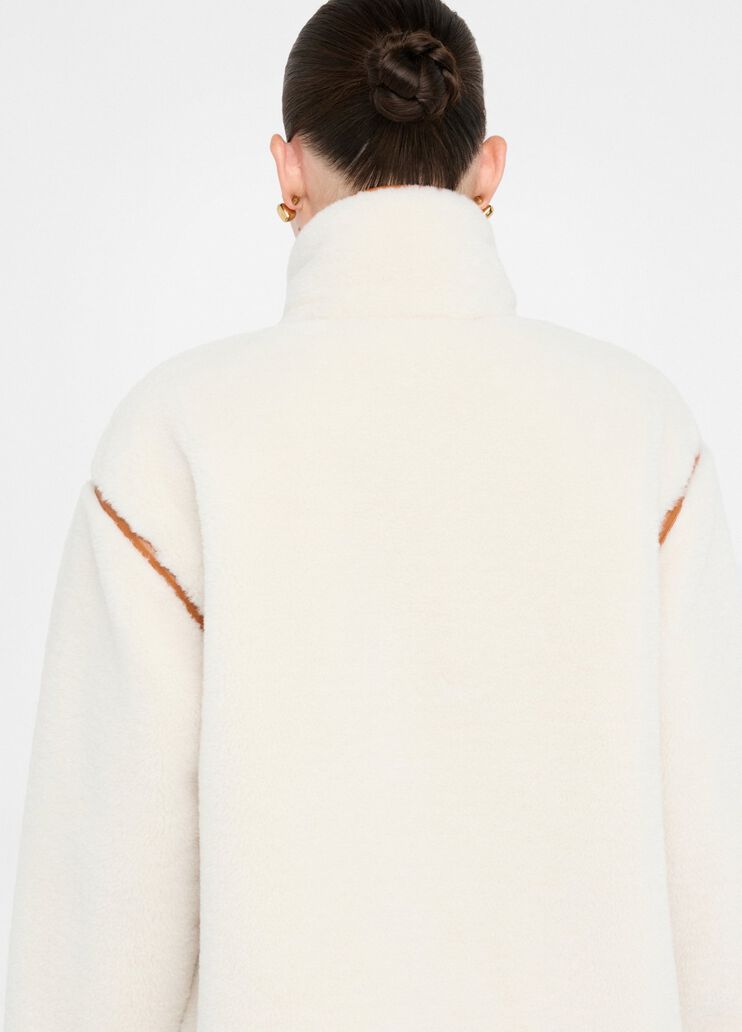 Teddy fabric jacket light beige Liu Jo - large image number 4 Teddy fabric jacket light beige Liu Jo - large image number 4