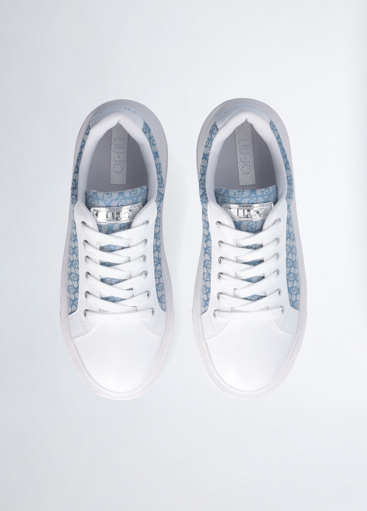 Monogram leather sneakers denim Liu Jo - large image number 4 Monogram leather sneakers denim Liu Jo - large image number 4