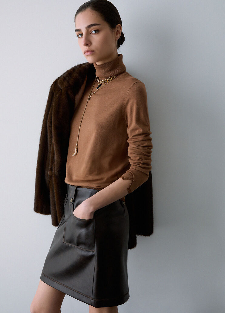 Rollkragenpullover mit Lurex&reg;-Details beige Liu Jo - medium