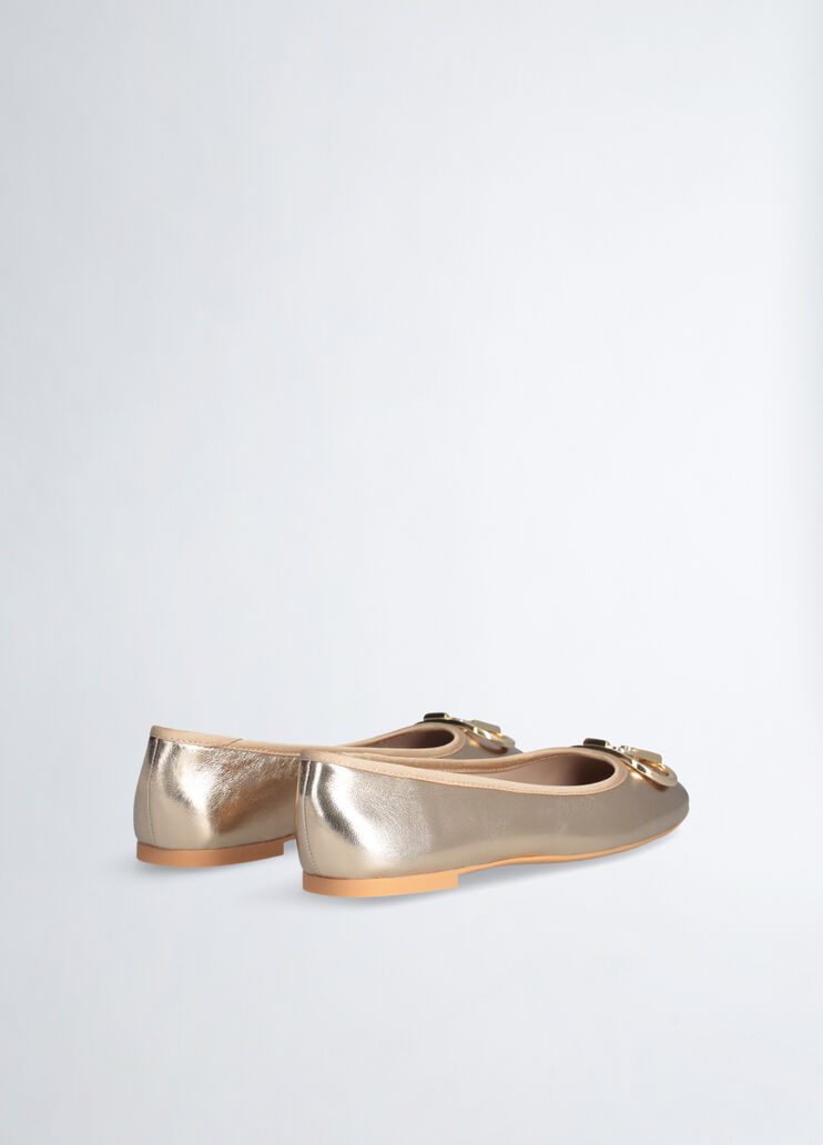 Metallic-effect leather ballet flats gold-colour Liu Jo - large image number 3 Metallic-effect leather ballet flats gold-colour Liu Jo - large image number 3