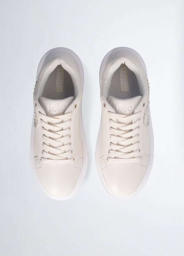 Sneakers with jewel logo beige Liu Jo - large image number 4 Sneakers with jewel logo beige Liu Jo - large image number 4