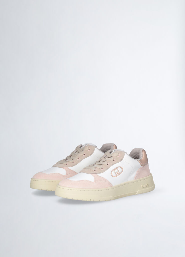 Suede and leather sneakers pink/beige Liu Jo - large image number 2 Suede and leather sneakers pink/beige Liu Jo - large image number 2