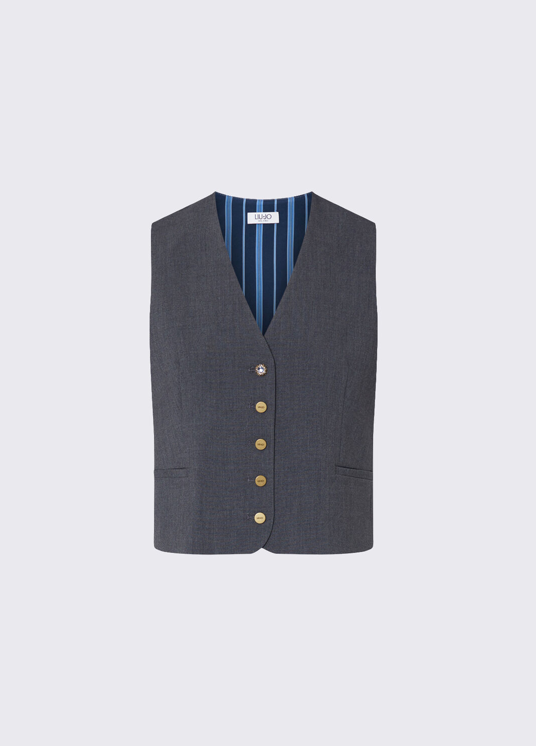Vest in flannel dark grey Liu Jo - large image number 6
