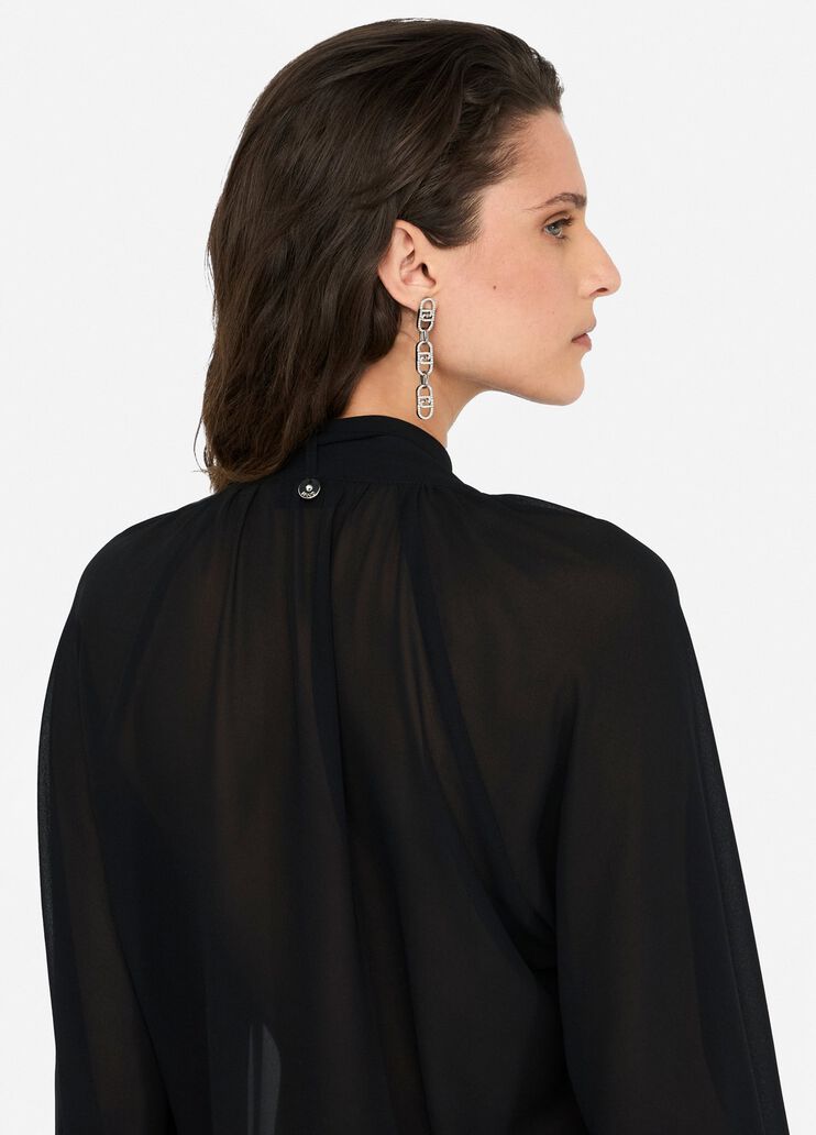 Georgette blouse black Liu Jo - large image number 4 Georgette blouse black Liu Jo - large image number 4