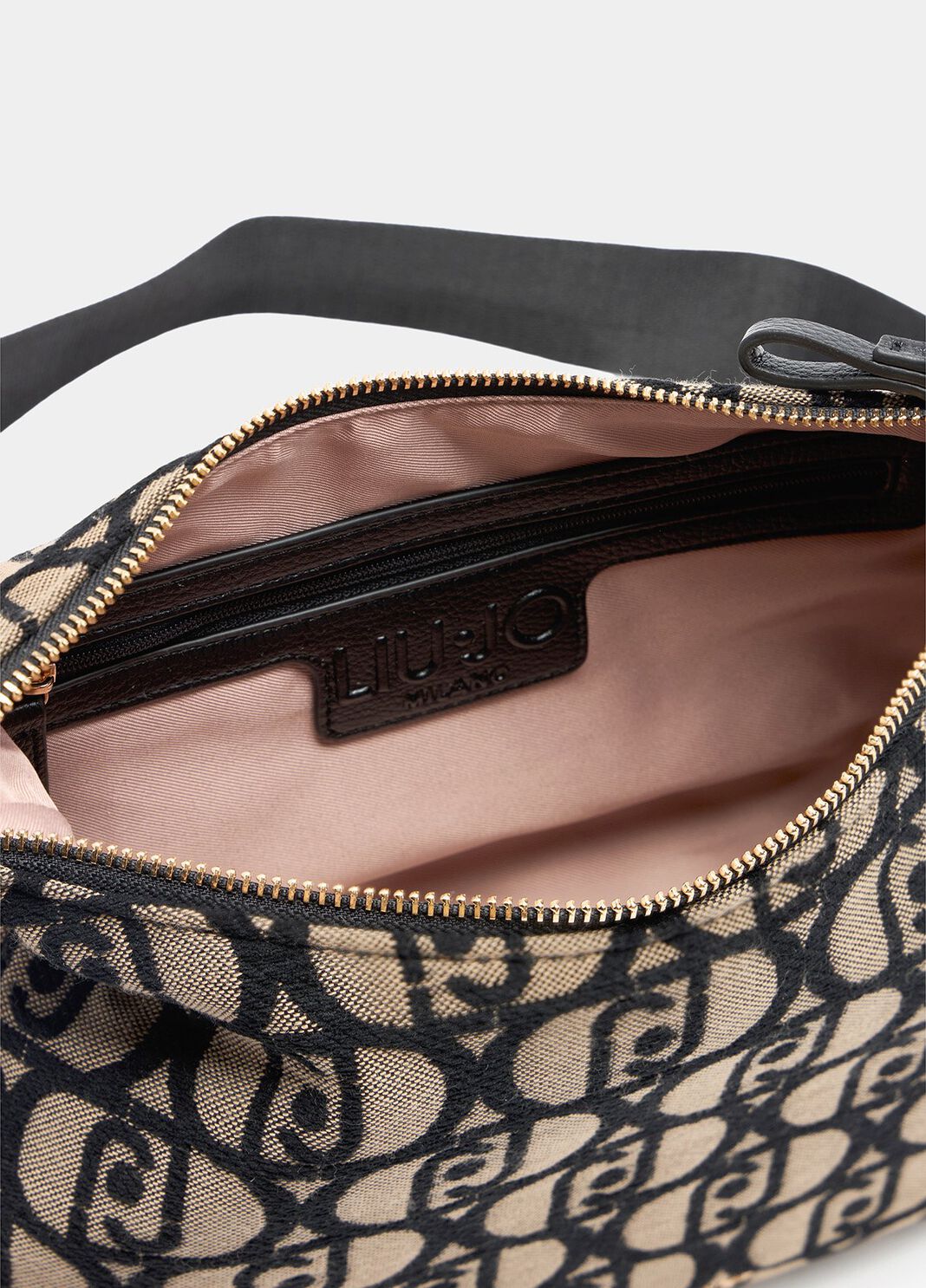 Borsa a spalla media in tessuto jacquard tabacco Liu Jo - large image number 4