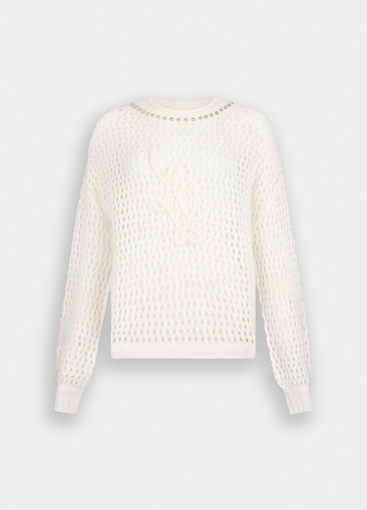 Pull en laine et mohair blanc laine Liu Jo - large image number 4