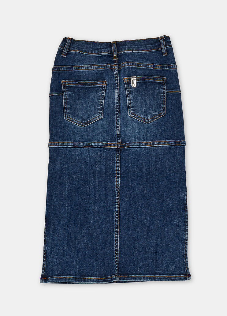 Denim midi skirt dark blue denim Liu Jo - large image number 3