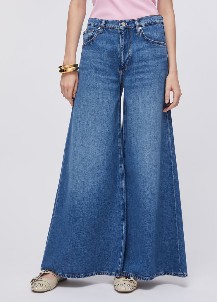High-waisted super-flared jeans dark blue denim Liu Jo - large image number 0