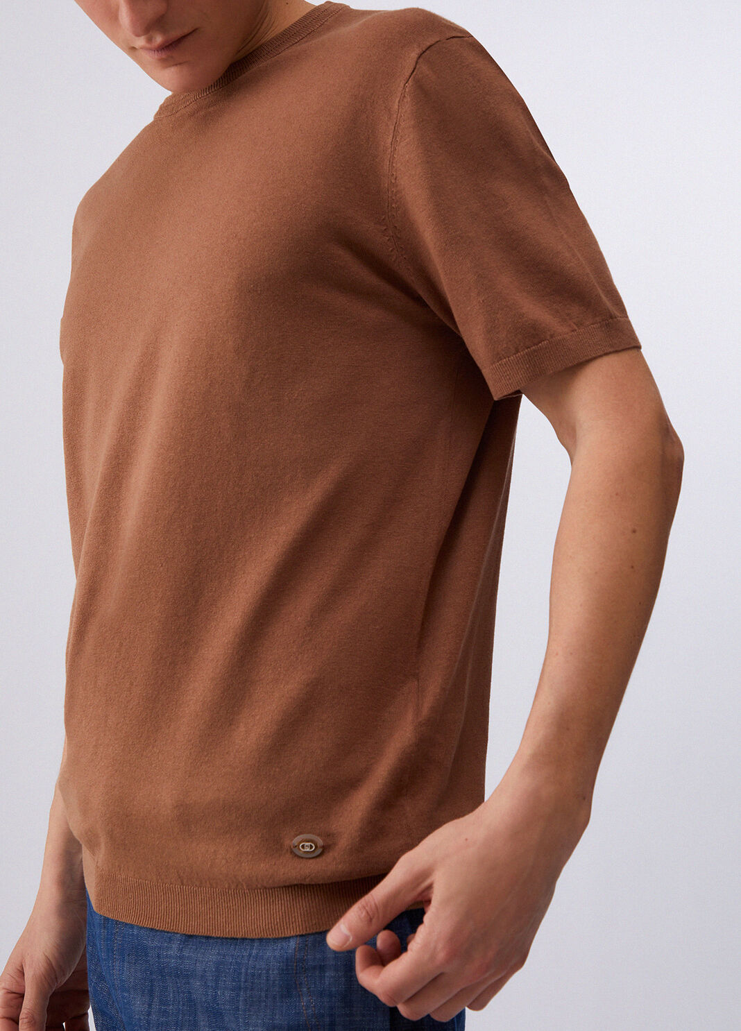 T-shirt in lino e cotone cognac Liu Jo - large image number 4