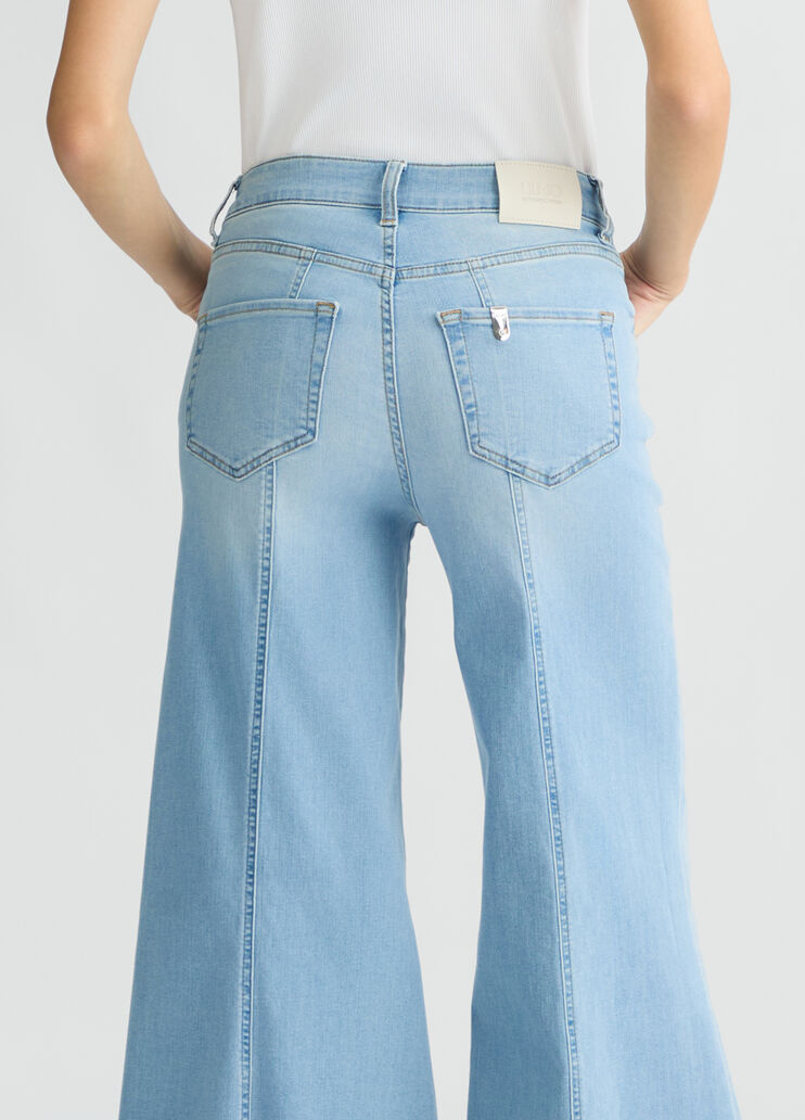High-waisted super-flared jeans light denim Liu Jo - large image number 4 High-waisted super-flared jeans light denim Liu Jo - large image number 4