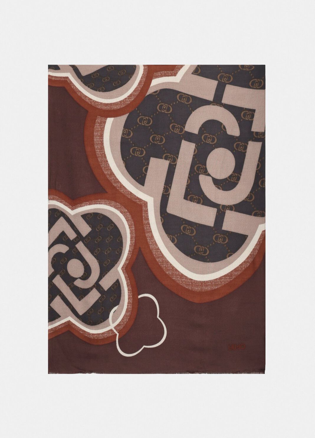 Shawl with logo light beige Liu Jo - large image number 2