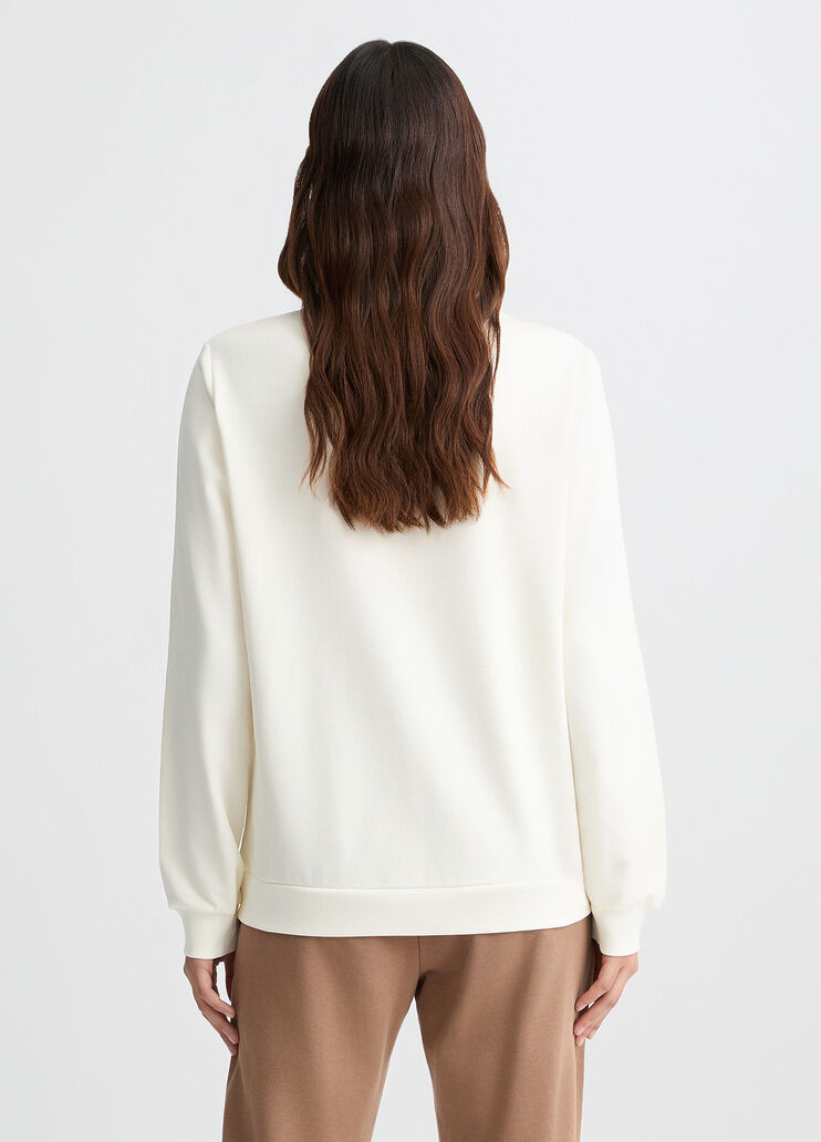 Sweatshirt with animal print and rhinestones white/animal-print Liu Jo - large image number 1 Sweatshirt with animal print and rhinestones white/animal-print Liu Jo - large image number 1