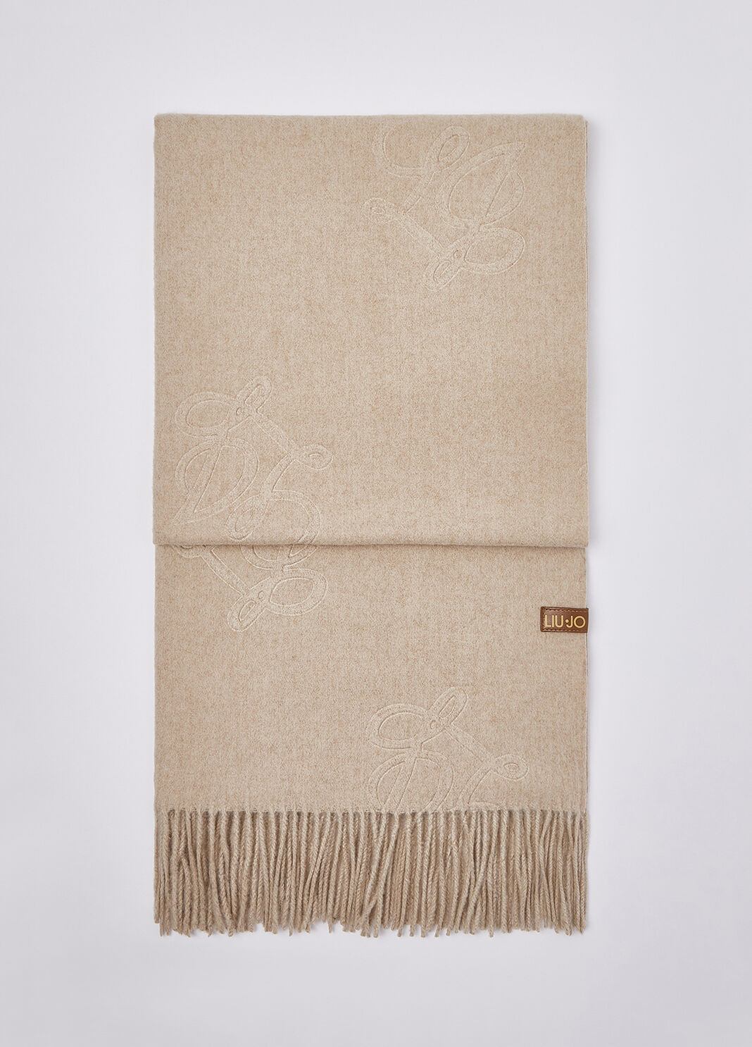 Stole with monogram logo camel Liu Jo - large image number 2