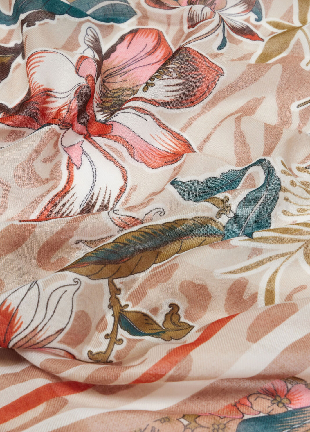 Scarf with floral print light beige Liu Jo - large image number 3