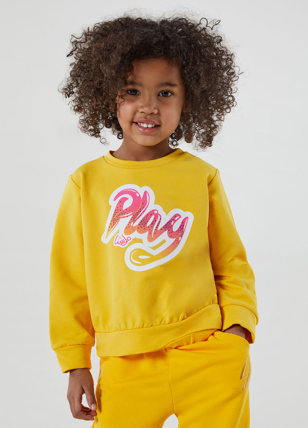 Sweatshirt mit Print und Applikationen Gelb Liu Jo - large image number 2