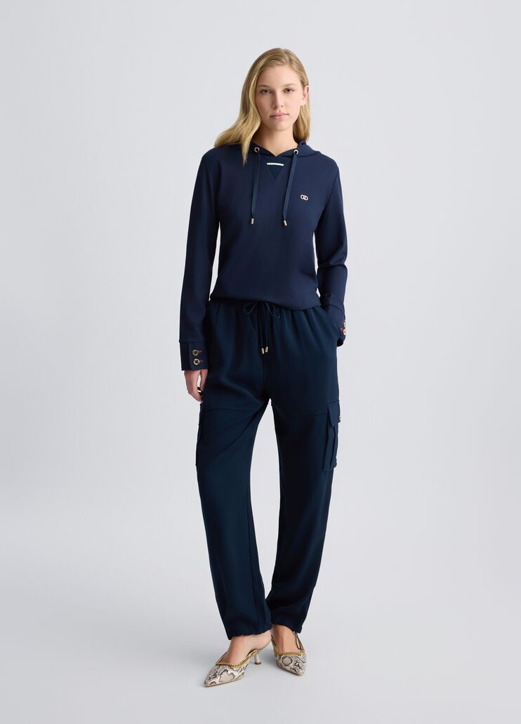 Hoody sweatshirt blue Liu Jo - large image number 5 Hoody sweatshirt blue Liu Jo - large image number 5