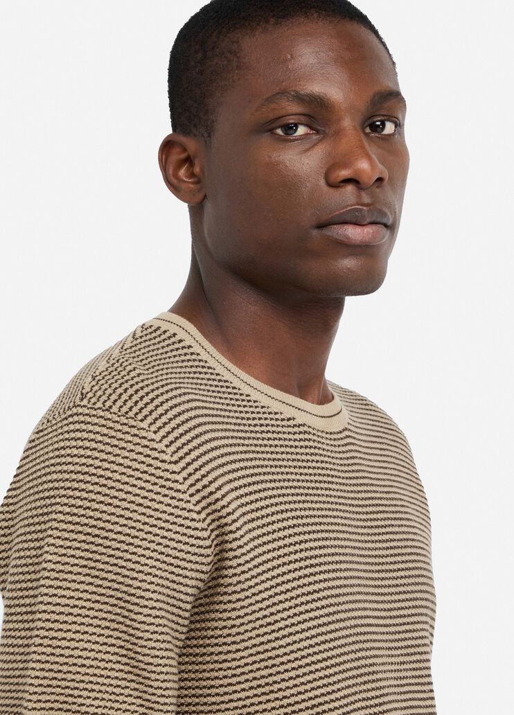 T-shirt jacquard en coton et soie beige Liu Jo - large image number 2