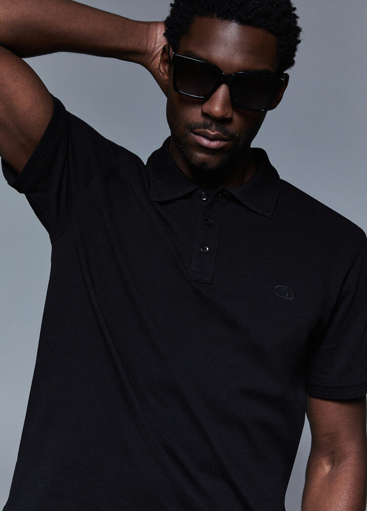 Polo in piquet nero Liu Jo - medium