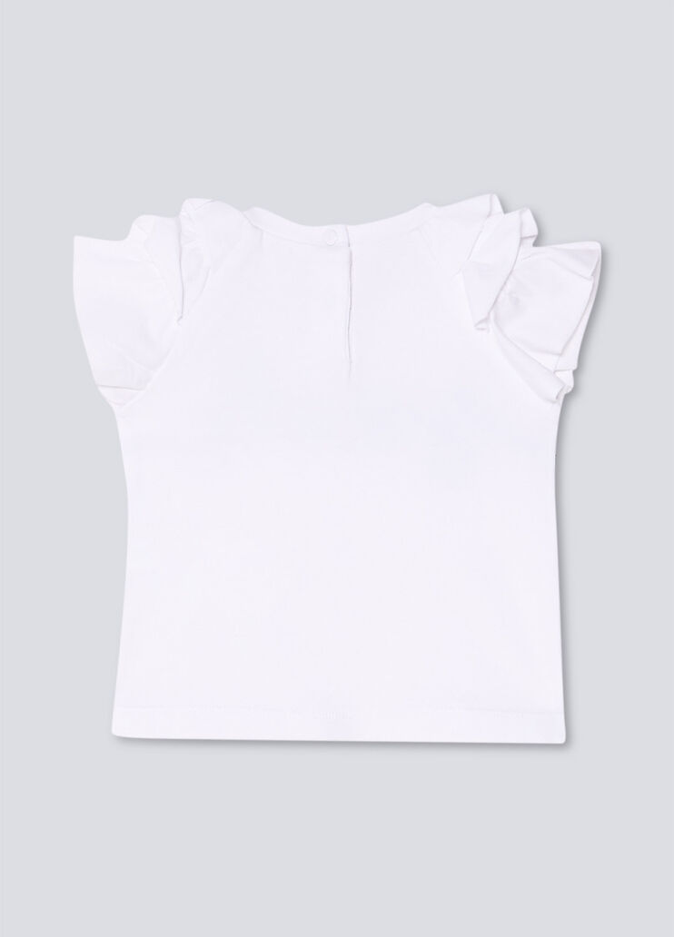 T-shirt with flounces white/smile Liu Jo - large image number 1 T-shirt with flounces white/smile Liu Jo - large image number 1