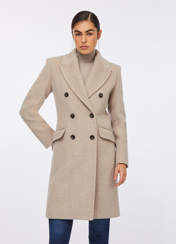 Double-breasted wool coat beige Liu Jo - large image number 0