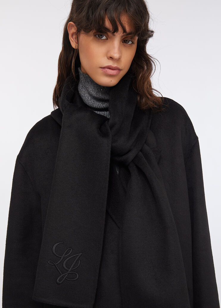 Wool coat with scarf black Liu Jo - large image number 3 Wool coat with scarf black Liu Jo - large image number 3