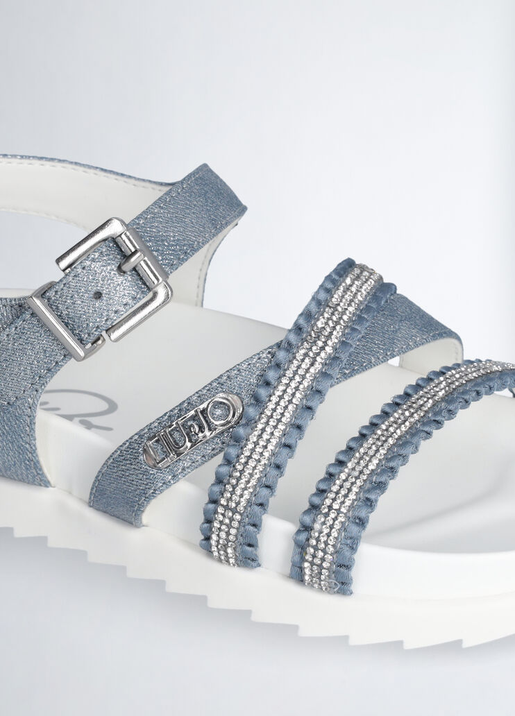 Girl’s sandals with rhinestones denim Liu Jo - medium Girl’s sandals with rhinestones denim Liu Jo - medium