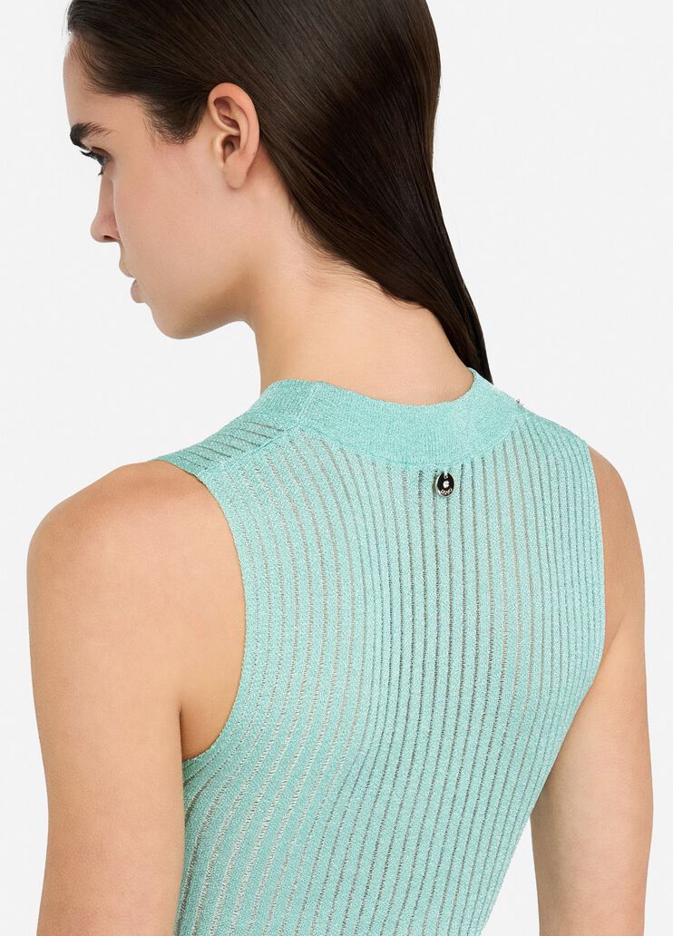 Top en maille Lurex® vert d'eau Liu Jo - large image number 4