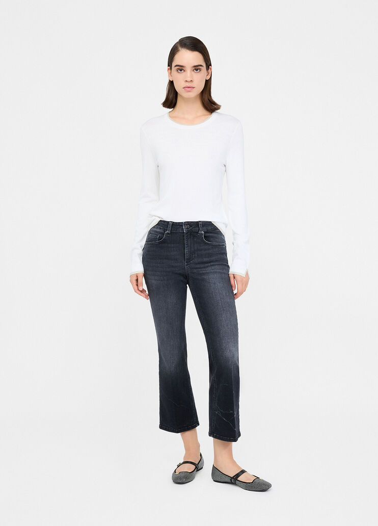 Flare-Jeans in Cropped-Länge Denim-Schwarz Liu Jo - medium Flare-Jeans in Cropped-Länge Denim-Schwarz Liu Jo - medium