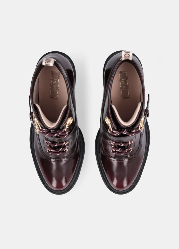 Полусапоги из брашированной кожи темно-винный Liu Jo - large image number 4