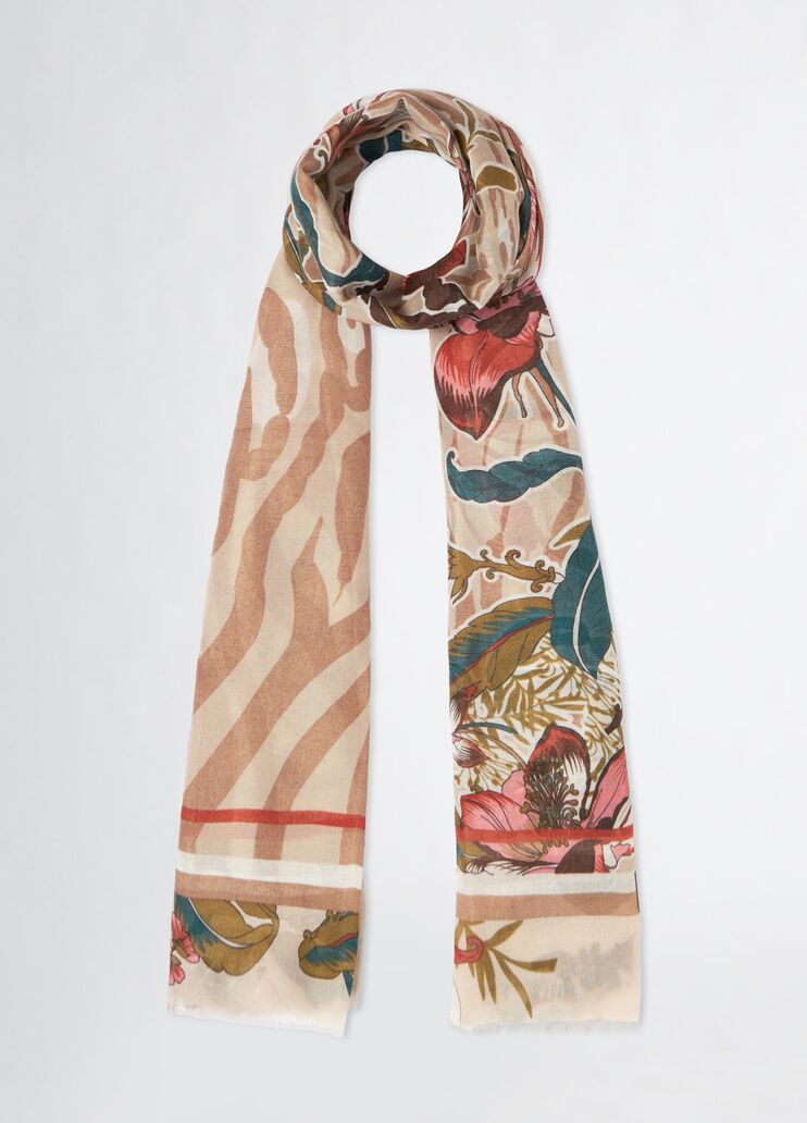 Scarf with floral print light beige Liu Jo - medium